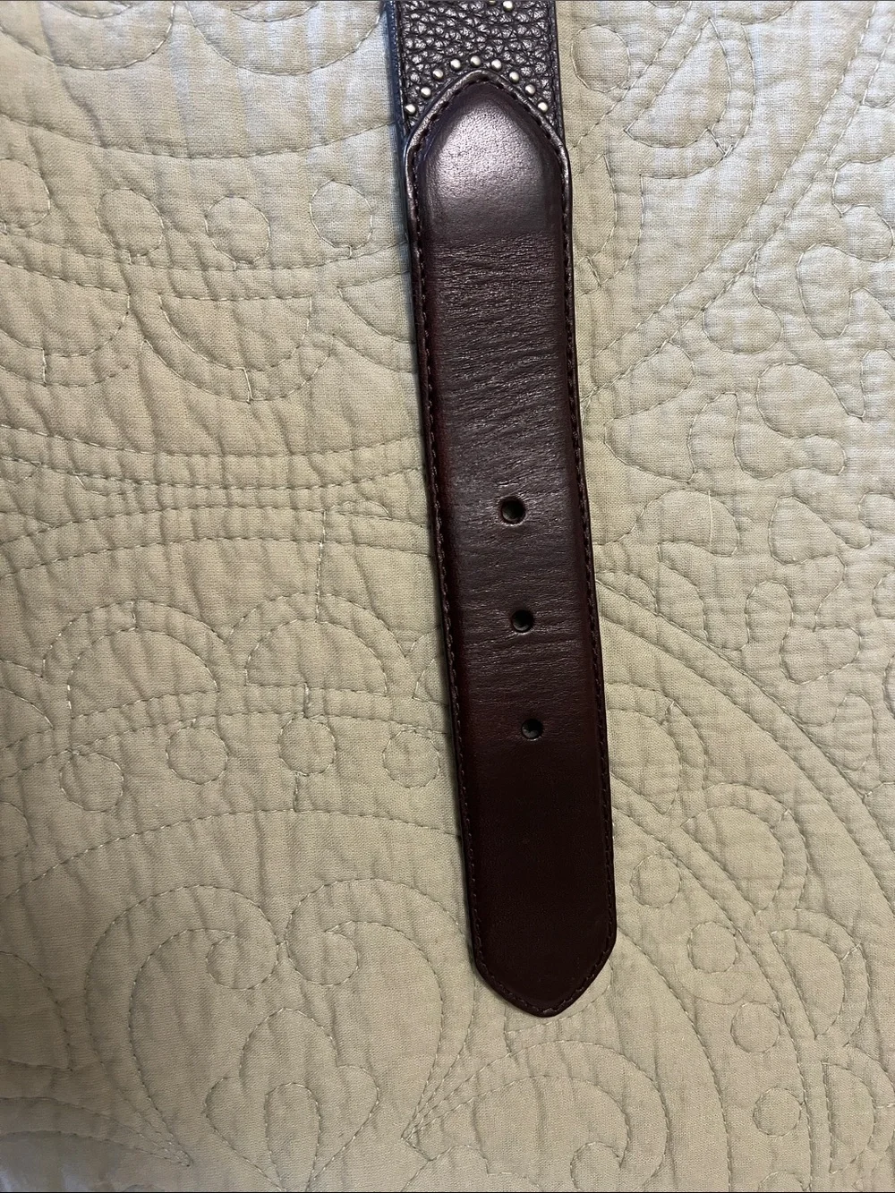 Brighton Dark Brown Leather Belt with Decorative Silver Buckle